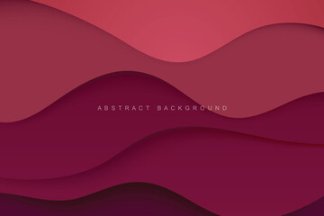 simple overlapping red paper cut curve vector background