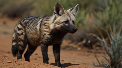 Fototapeta premium Wild dog in desert