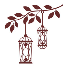 Elegant Hanging Lantern Vector Design.