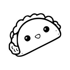 cute kawaii taco vector illustration