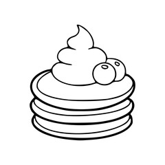 cartoon pancakes breakfast illustration