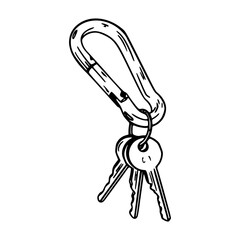 carabiner with keys vector