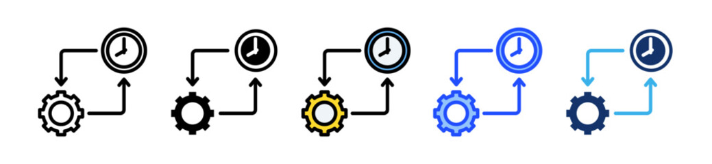 Time Management Icon Set With Multiple Style Collection