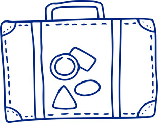 Blue Retro Travel Suitcase