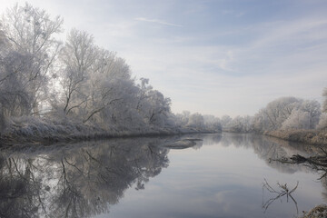 Wintertag an der Isar Deutschland