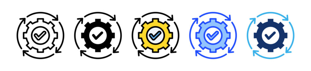 Execution Icon Set With Multiple Style Collection