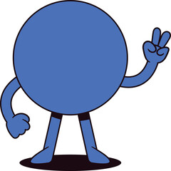 Blue circle geometric figure character