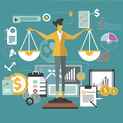 2d vector illustration colorful  business , TRAINING and study work hard successes 
