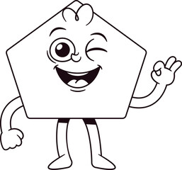Pentagon geometric figure winking eye
