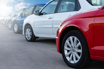 A lot of cars in a rows. Used car sales © scharfsinn86