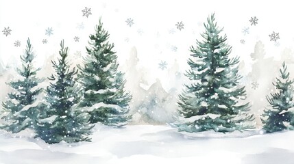 Obraz premium Creating artistic watercolor illustrations of pine trees forests artwork tranquil nature creative viewpoint natural beauty