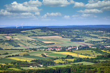Obraz premium Agricultural fields landscape in Burgenland , Austria