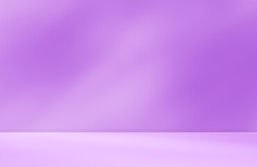 Empty purple studio room for product presentation with shadow of tree leaves on the wall. Interior concrete wall and floor design backdrop for displaying products. Shadow overlay effect.