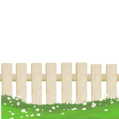 Fototapeta premium wooden fence and grass