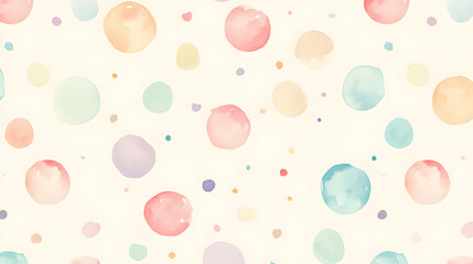 Seamless cute pattern in pastel polka dots on soft children's wallpapers, textiles