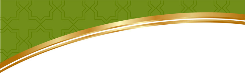 Golden islamic border illustration. Eid Al Fitr frame