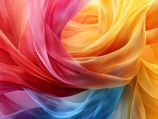 Obraz premium Chromatic Dance: An abstract composition showcasing a swirling display of vibrant colors, from radiant reds and oranges to calming yellows and blues, forming a captivating, dynamic visual