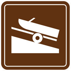 Campground sign for water recreation ramp