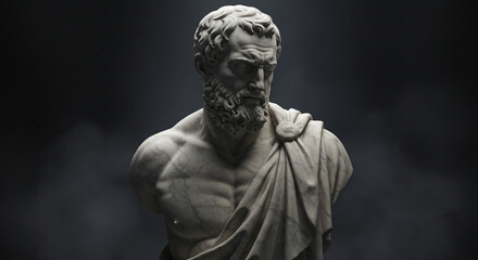 Obraz premium Timeless Wisdom – A Philosopher’s Marble Bust