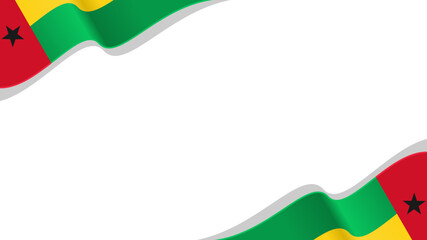 wavy guinea bissau flag frame background with copy space for text. for national day