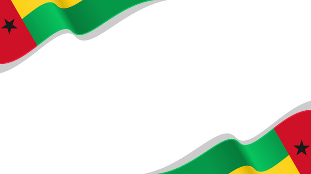 wavy guinea bissau flag frame background with copy space for text. for national day