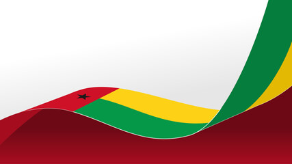 wavy guinea bissau flag frame background with copy space for text. for national day