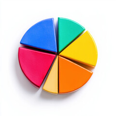 Obraz premium A colorful pie chart representing business risk assessment with bright segments highlighting various risks and their impact on organizational decision making and strategy planning