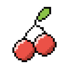 pixel art cherry fruit icon