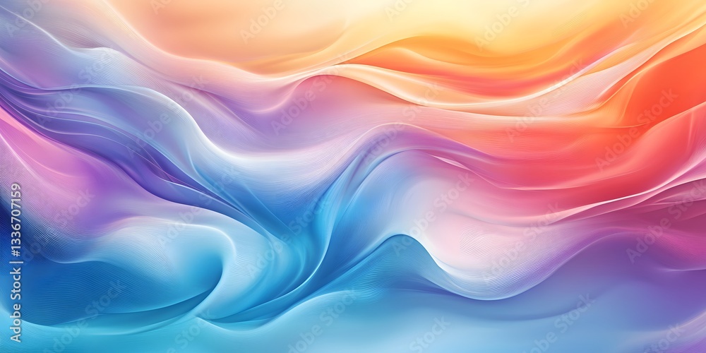 Aufkleber abstract swirls of vibrant colors blending fluidly in soft waves