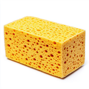 Realistic photography of a compostable dish sponge on a neutral background with copy space for text, representing eco-friendly cleaning solutions for sustainable living