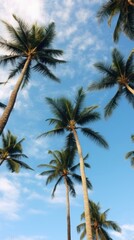 Fototapeta premium Plam trees nature sky outdoors.
