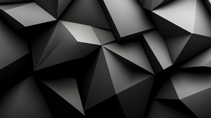 Fototapeta premium Black and silver geometric lowpoly background, sophisticated and modern