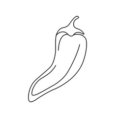 Simple line art drawing of a pepper