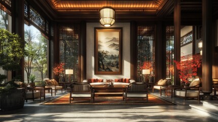 Obraz premium Experience the elegance of traditional chinese gigapixel art china digital showcase cultural heritage aesthetic perspective artistic mastery