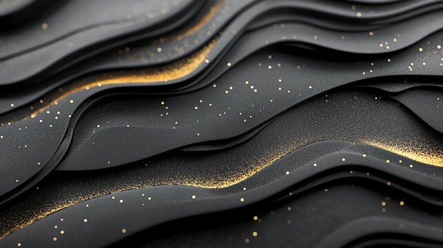 Deep charcoal background with soft glowing gold particles, premium and refined