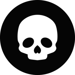 Skull crossbone pirate icon logo Halloween ghost graphic danger anatomy symbol Silhouette. Cartoon skull death flat and line vector isolated on transparent background for apps and game