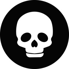 Skull crossbone pirate icon logo Halloween ghost graphic danger anatomy symbol Silhouette. Cartoon skull death flat and line vector isolated on transparent background for apps and game