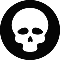 Skull crossbone pirate icon logo Halloween ghost graphic danger anatomy symbol Silhouette. Cartoon skull death flat and line vector isolated on transparent background for apps and game