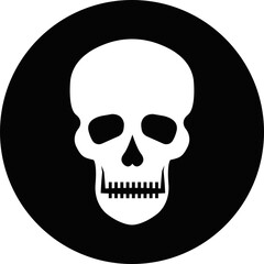 Skull crossbone pirate icon logo Halloween ghost graphic danger anatomy symbol Silhouette. Cartoon skull death flat and line vector isolated on transparent background for apps and game