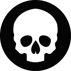 Skull crossbone pirate icon logo Halloween ghost graphic danger anatomy symbol Silhouette. Cartoon skull death flat and line vector isolated on transparent background for apps and game
