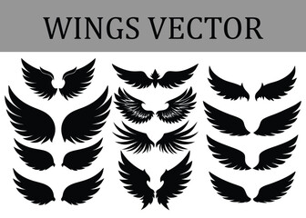 Heroic and Villainous Wings Vector Set – Bold wings suited for character alignment themes in fantasy comics, books, or roleplaying games.