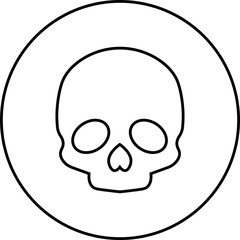 Skull crossbone pirate icon logo Halloween ghost graphic danger anatomy symbol Silhouette. Cartoon skull death flat and line vector isolated on transparent background for apps and game