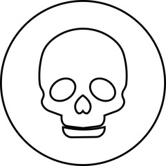 Skull crossbone pirate icon logo Halloween ghost graphic danger anatomy symbol Silhouette. Cartoon skull death flat and line vector isolated on transparent background for apps and game