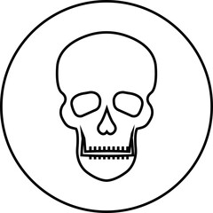 Skull crossbone pirate icon logo Halloween ghost graphic danger anatomy symbol Silhouette. Cartoon skull death flat and line vector isolated on transparent background for apps and game