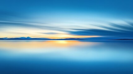 Obraz premium Soft blue twilight blur with dreamy light reflections, mysterious and atmospheric