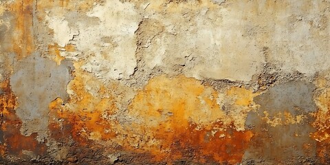 Weathered wall texture, orange, gray tones