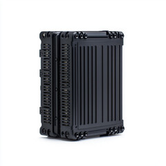 Fototapeta premium A black data storage drive displayed on a plain white background offering ample copy space for text or design elements to be incorporated into the image