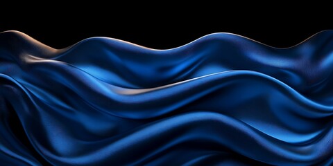 Blue fabric waves, dark background