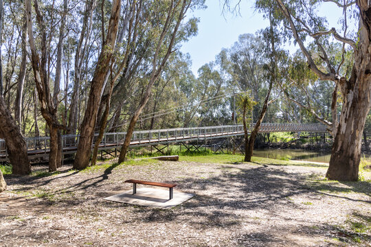 The suspension bridges in Bullawah Cultural Trail, Wangaratta Australia represent the coming together between indigenous and non-indigenous people.