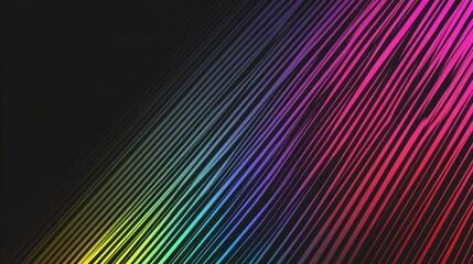 Vibrant diagonal lines in a spectrum of colors create a dynamic background with a modern aesthetic